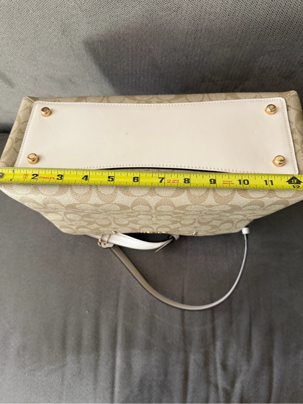 Coach Lillie Carryall Satchel Beige & White Dome Satchel with Signature C Print - Picture 6 of 14